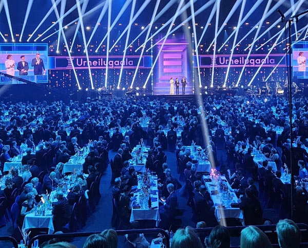 Urheilugaala on näyttävä tilaisuus.