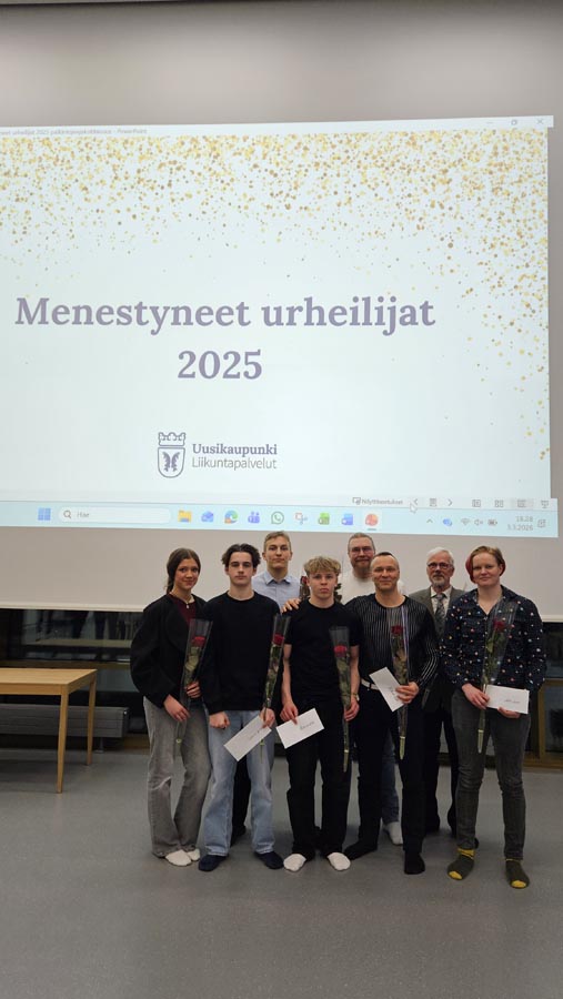 Vuonna 2025 vähintään Suomen mestaruus tasolla mitalin saavuttaneet urheilijat palkittiin tiistaina 3.3.2026 Monitoimijatalo Wintterin Rauha-salissa. Kuvassa ukilaisjudokat.