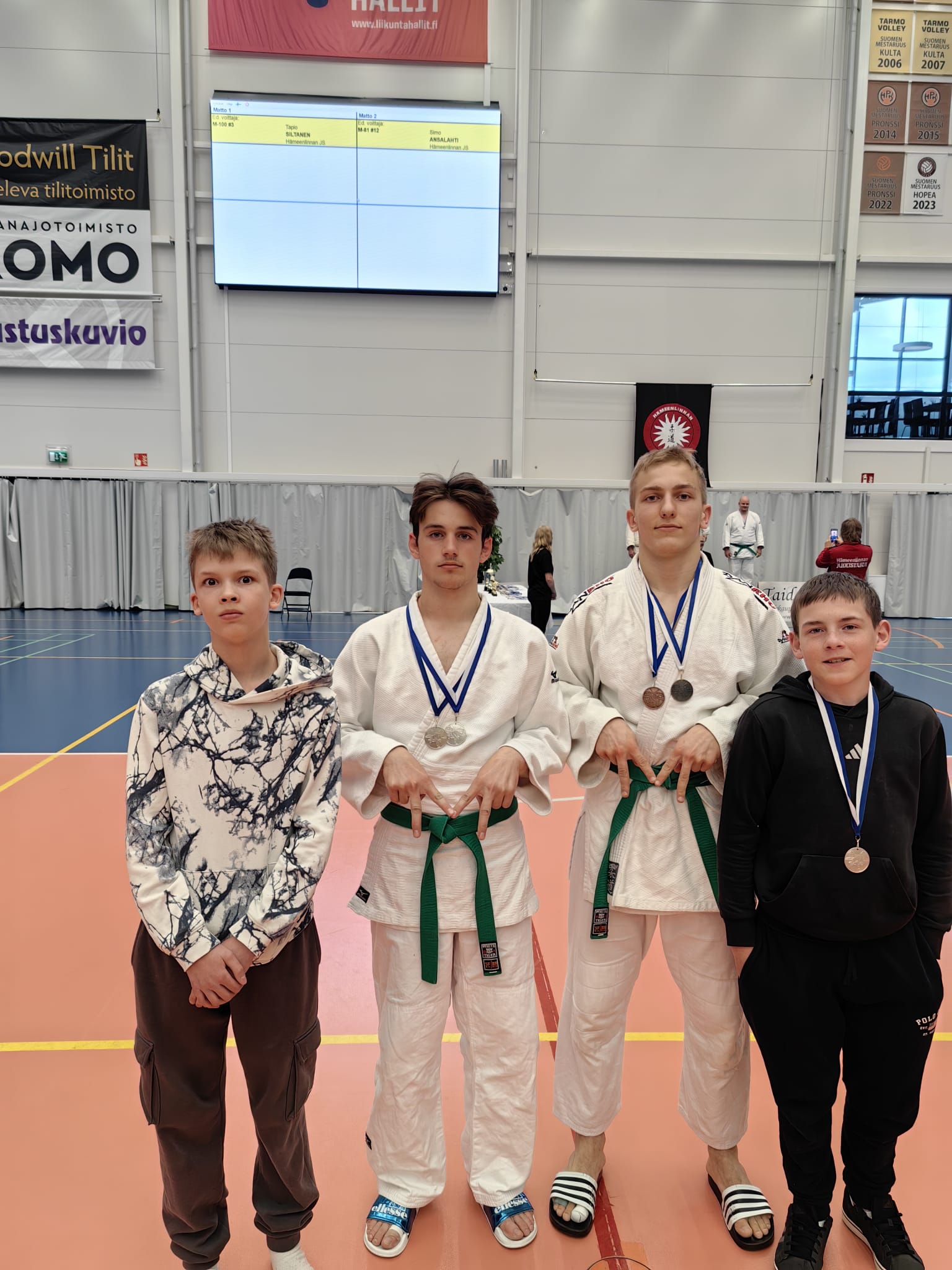 Ukilaisjudokat kävivät ottelemassa Hämeenlinnassa.